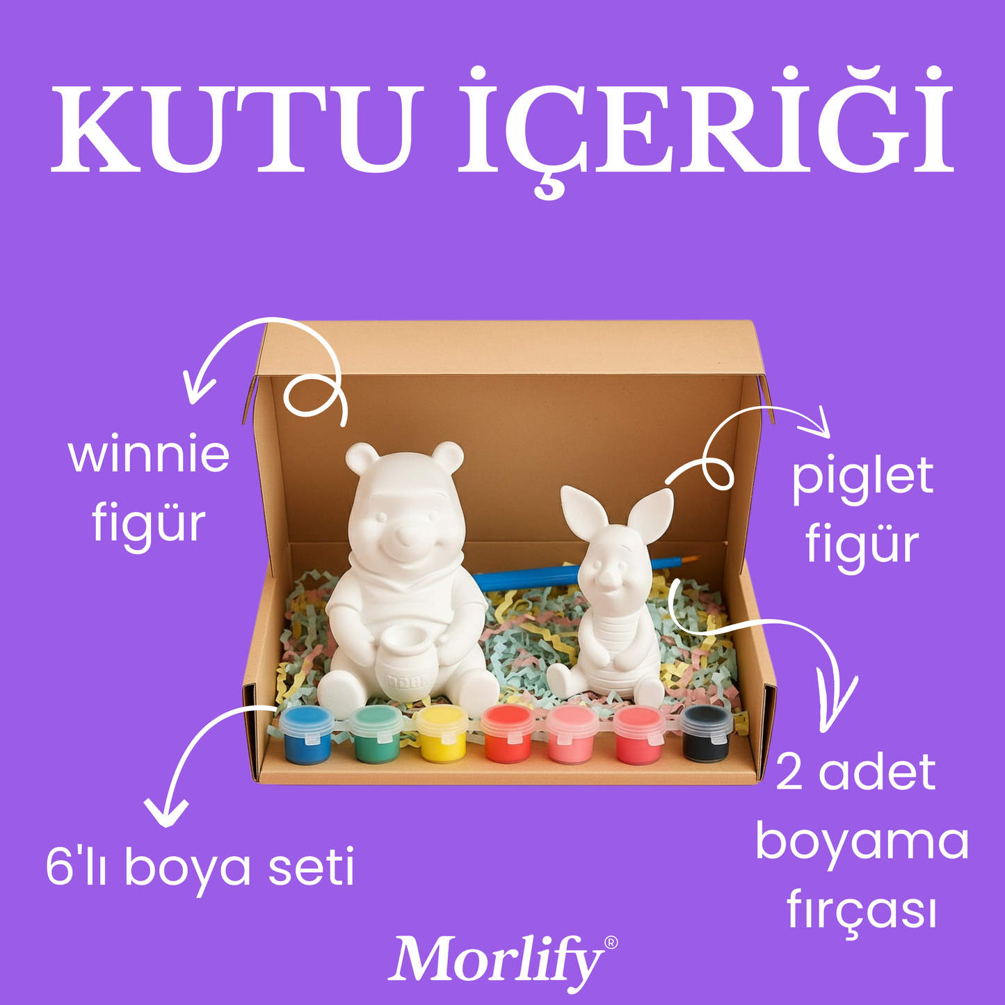 Winnie The Pooh & Piglet Couple Boyama Seti