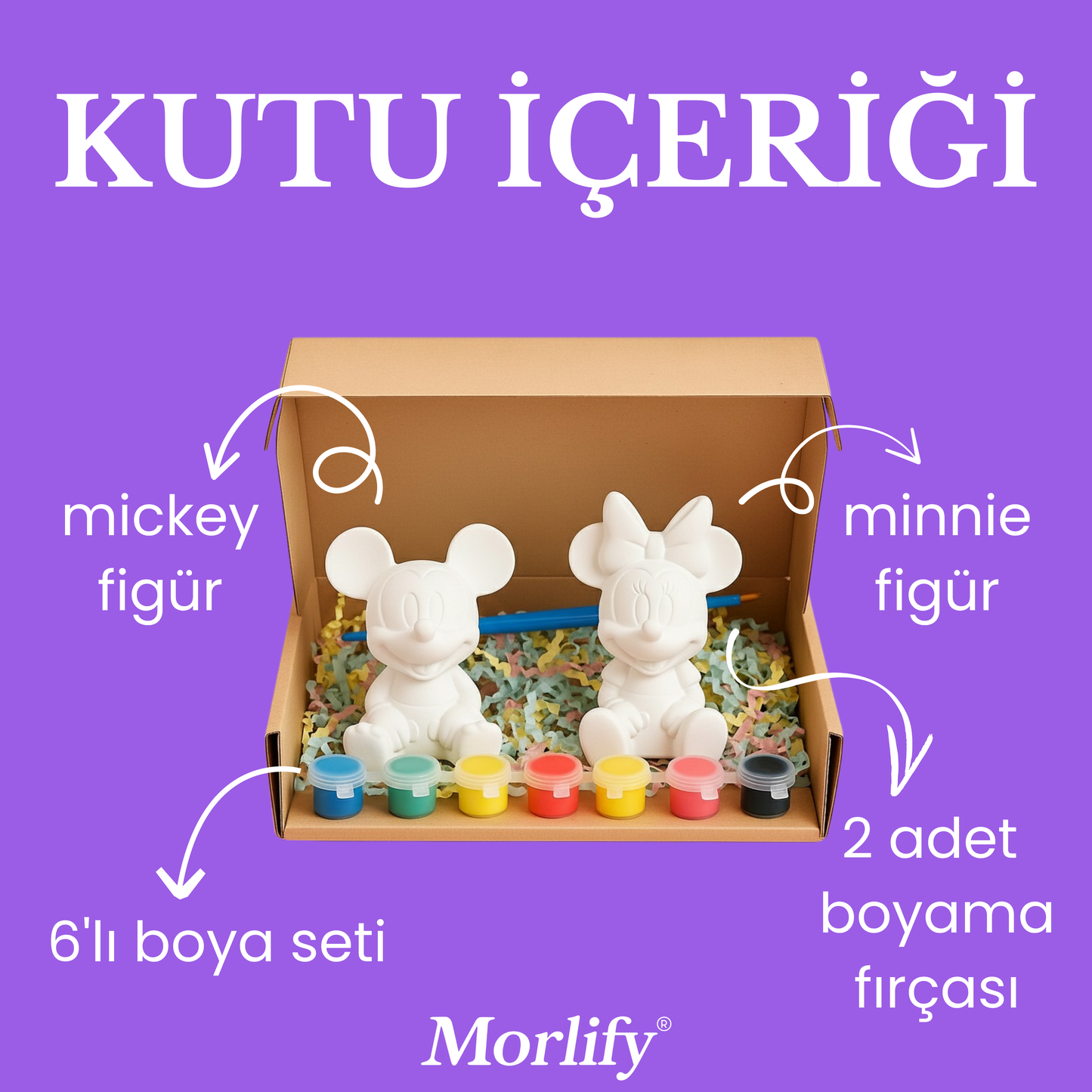 Mickey & Minnie Mouse Couple Boyama Seti